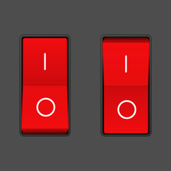 Red and green on off switch button Royalty Free Vector Image