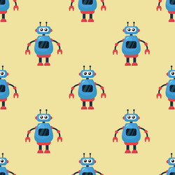 seamless pattern with robots vector image