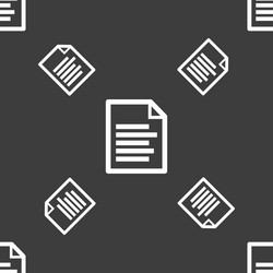 text file icon sign seamless pattern on a gray vector image
