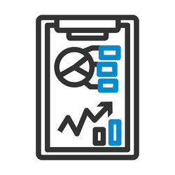 writing tablet with analytics chart icon vector image
