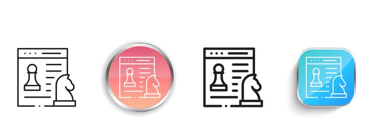 chess game icon thin linear regular and button vector image