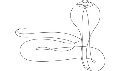 continuous line drawing snake cobra vector image