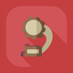 flat modern design with shadow icon gramophone vector image
