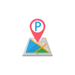 Parking map pointer flat icon mobile gps vector