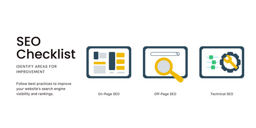 Seo checklist banner on light background vector