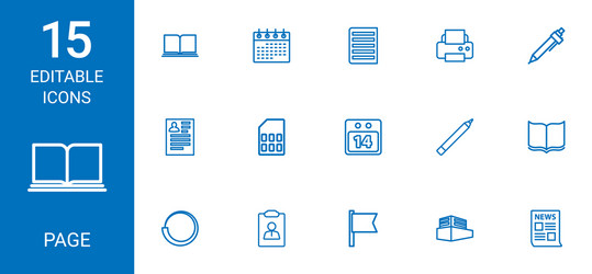 15 page icons vector