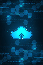 cloud network uploading various information vector image