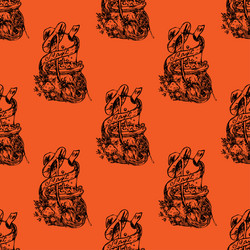 magic seamless pattern on orange background vector image