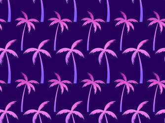 palm trees seamless pattern violet gradient color vector image