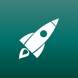 Rocket pictogram icon simple flat Royalty Free Vector Image
