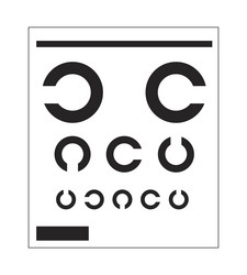 snellen eye chart for visual acuity testing flat vector image