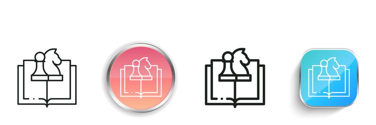 chess game icon thin linear regular and button vector image