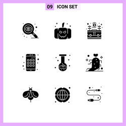 User interface pack 9 basic solid glyphs vector