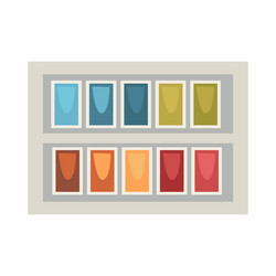 art palette in rectangular box isolated on white vector