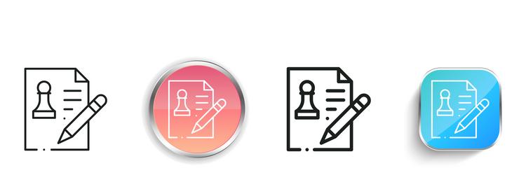 chess game icon thin linear regular and button vector image