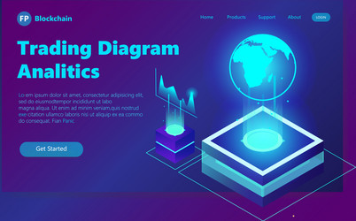 landing page template with gradient modern webpage vector
