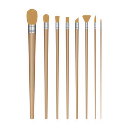 Paint brush set isolated on white vector