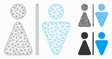 wc persons mesh wire frame model vector image