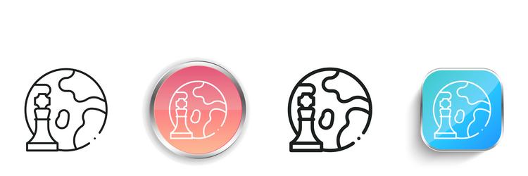 chess game icon thin linear regular and button vector image