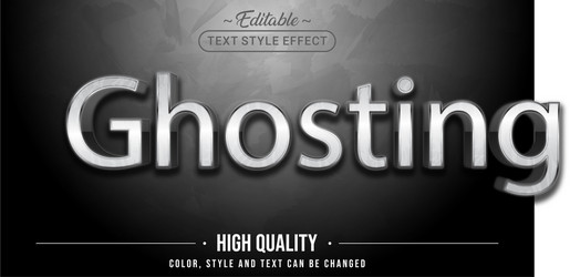 editable text style effect - ghosting vector