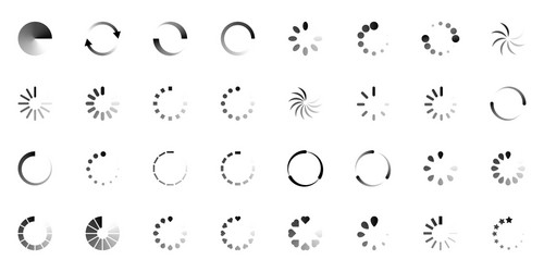 Isolated loading icon set on white background vector