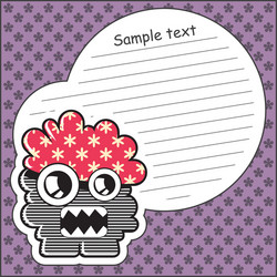 monster with message cloud vector image