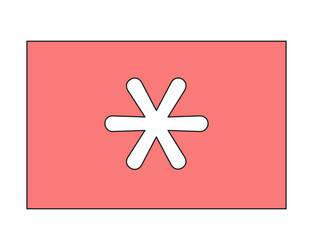 Rectangle banner with emergency service star flat vector