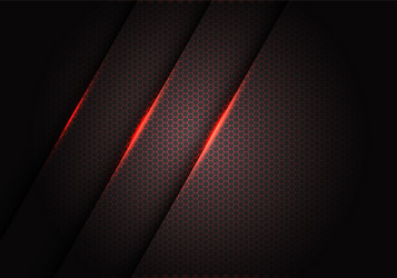 Red light on hexagon mesh pattern in dark grey vector