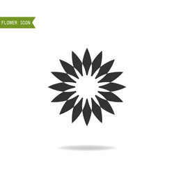 black flat silhouette object of flower for logo vector