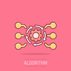 Cartoon algorithm api software icon in comic vector