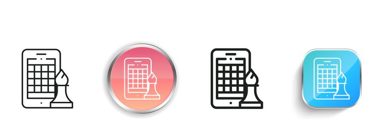 chess game icon thin linear regular and button vector image