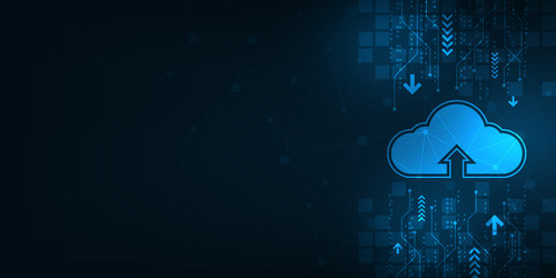 cloud interface that shows data uploading vector