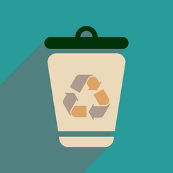 Flat web icon with long shadow trash box vector