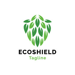 Leaf shield concept template Royalty Free Vector Image