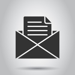 Mail envelope icon in flat style email message vector