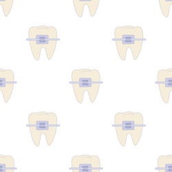 braces on tooth pattern seamless vector image