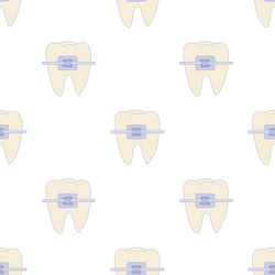 Braces on tooth pattern seamless vector