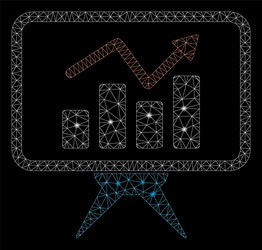 flare mesh network chart report panel with vector image