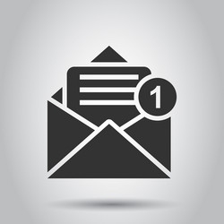 mail envelope icon in flat style email message vector image