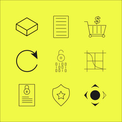 Web linear icon set simple outline icons vector