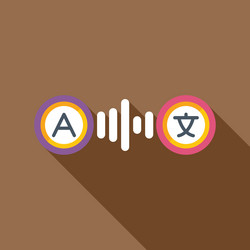 audio waveform translating different languages vector image