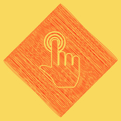 hand click on button red scribble icon vector image