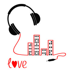 headphones cord in shape of equalizer building vector image
