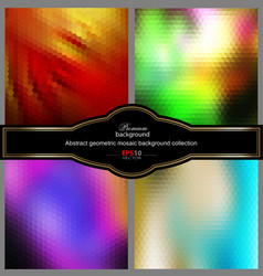 Mosaic gradient geometric background set vector