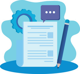 Paper document file with gears machine vector