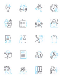 paper products linear icons set statiry notebook vector