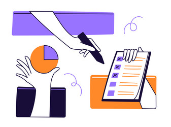 performing different tasks in a business process vector image