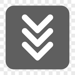 triple arrowhead down rounded square button vector image