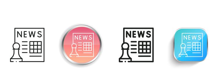 chess game icon thin linear regular and button vector image