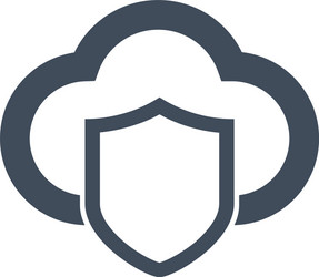 Cloud computing security icon with shield vector